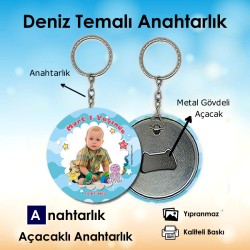 Deniz Hayvanları Temalı Fotoğraflı Anahtarlık