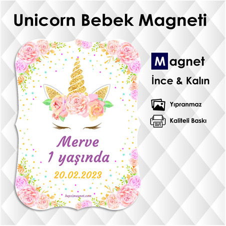 Dalgalı Kesim Unicorn Magnet