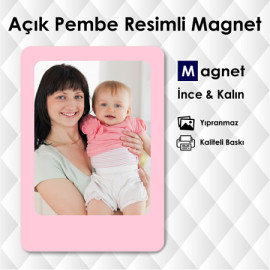 Açık Pembe Resim li Magnet