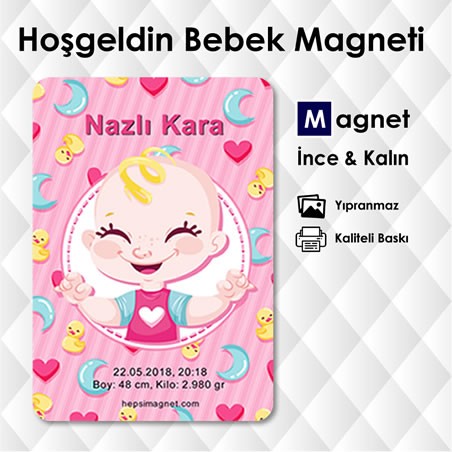 Sevimli Kız Temalı Bebek Süsleri Magneti