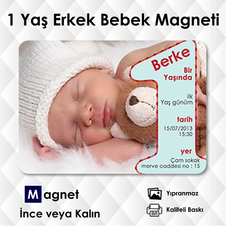 Erkek Bebeklere 1 Yaş Magneti