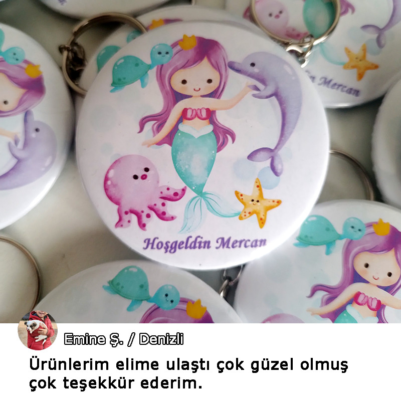 Deniz Kızı Temalı 58 mm Açacaklı Kişiye Özel Anahtarlık